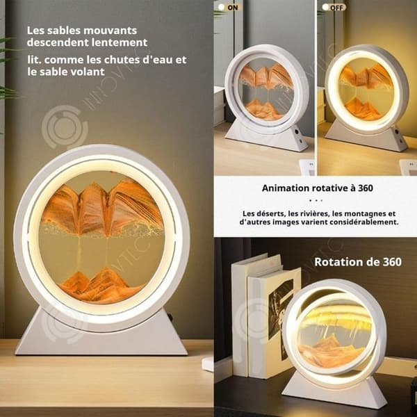 INN Lampa Elektrisk Nattlampa 24cm 3D Målning på Sand 360 Graders Rotation Justerbart Ljus LED Lampa Ficklampa