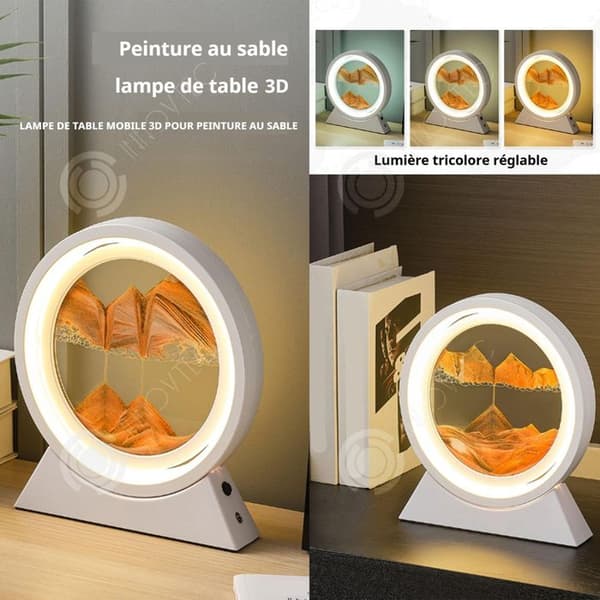 INN Lampa Elektrisk Nattlampa 24cm 3D Målning på Sand 360 Graders Rotation Justerbart Ljus LED Lampa Ficklampa