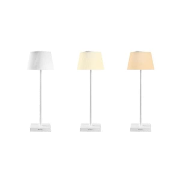 Bordslampa - GENERIC - Ren design - Vit - USB Uppladdningsbar - LED - Modernt - Tyg