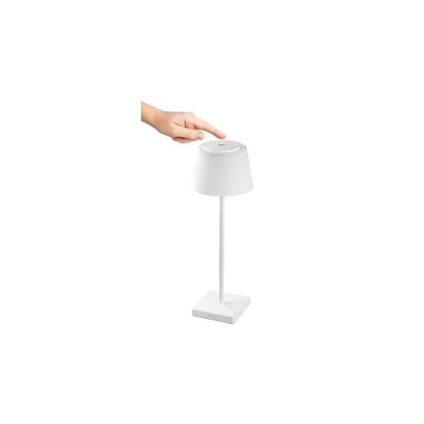 Bordslampa - GENERIC - Ren design - Vit - USB Uppladdningsbar - LED - Modernt - Tyg