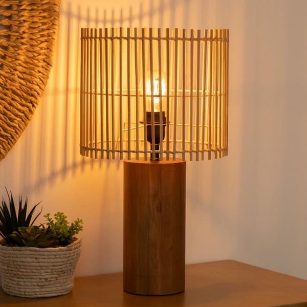 Bordslampa - Atmosphera - Davys - Furu och bambu - Naturell