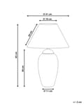 Miniatyrbilde 3 av 10: Bordlampe Hvit og Blå Porselensfot Linklokke med Blomstret Patten Belysning Stilfull