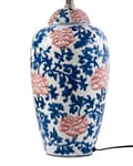 Miniatyrbilde 7 av 10: Bordlampe Hvit og Blå Porselensfot Linklokke med Blomstret Patten Belysning Stilfull