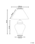 Miniatyrbilde 3 av 10: Bordlampe Hvit og Blå Porselensfot Linklokke med Blomstret Patten Belysning Stilfull
