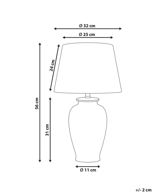 Bordlampe Hvit Porselensfot Lin Trommeskjerm med Blomstret Patten Belysning Stilfull