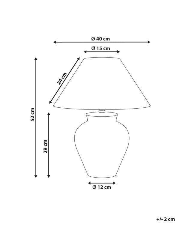 Bordlampe Hvit Porselensfot Linklokke med Blomstret Patten Belysning Stilfull