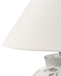 Miniatyrbilde 6 av 10: Bordlampe Hvit Porselensfot Linklokke med Blomstret Patten Belysning Stilfull