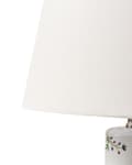 Miniatyrbilde 6 av 10: Bordlampe Hvit Porselensfot Lin Trommeskjerm med Blomstret Patten Belysning Stilfull