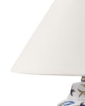 Miniatyrbillede 6 af 10: Bordlampe Hvid porcelænsfod Link Bell med blomstret patte Belysning Stilfuld