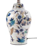Miniatyrbillede 7 af 10: Bordlampe Hvid porcelænsfod Link Bell med blomstret patte Belysning Stilfuld
