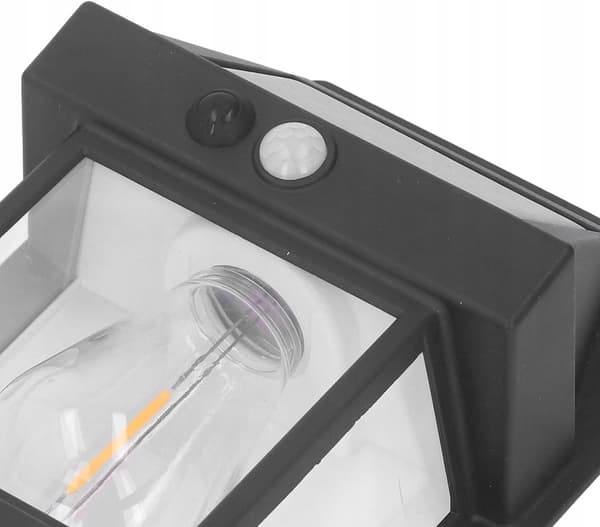 SOLSERAD TRÄDGÅRDSLAMPA MED SENSOR, VÄGGLAMPA, VARM LED-FÄRG