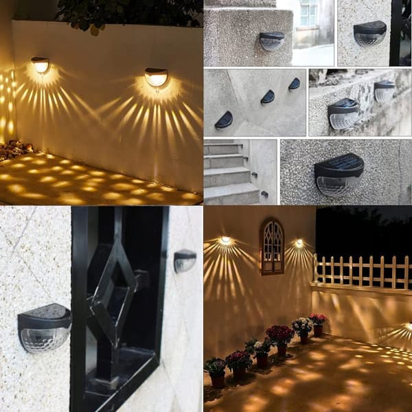 SOLAR VÆGLAMPE HAVE 2 STK. 6 LED UDENDØRS LAMPER
