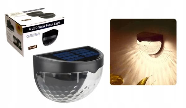 SOLAR VÆGLAMPE HAVE 2 STK. 6 LED UDENDØRS LAMPER