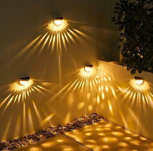 SOLAR VÆGLAMPE HAVE 2 STK. 6 LED UDENDØRS LAMPER