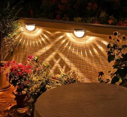 SOLAR VÆGLAMPE HAVE 2 STK. 6 LED UDENDØRS LAMPER