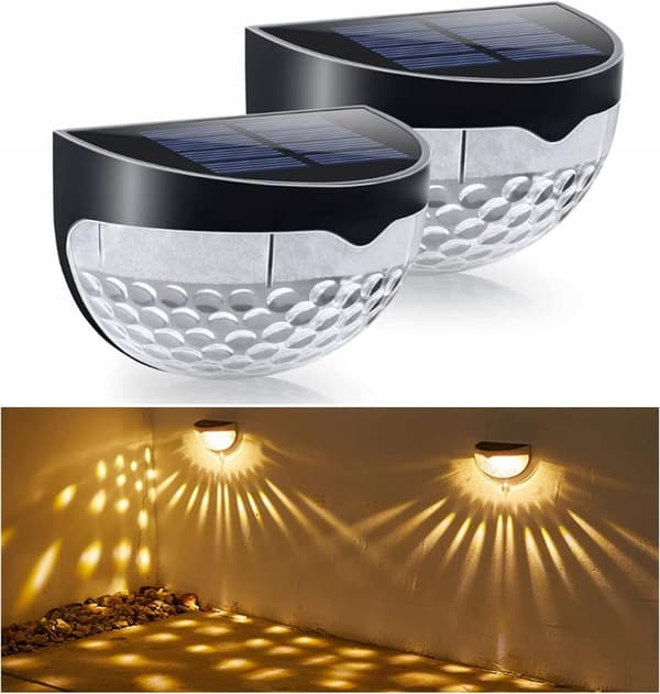 SOLAR VÆGLAMPE HAVE 2 STK. 6 LED UDENDØRS LAMPER