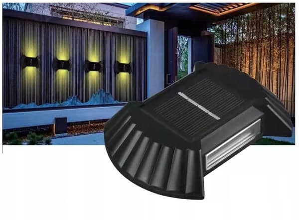SOLAR LAMPE VÆGLAMPE UDENDØRS VÆGLAMPE HAVE TOP BUND 4 STK