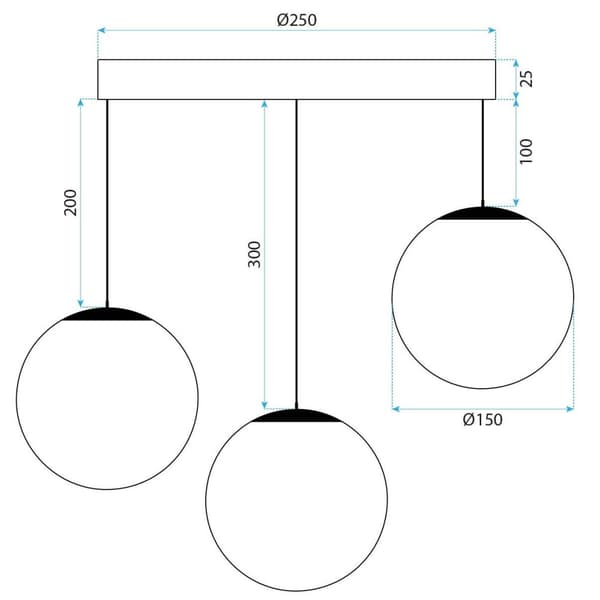HÆNGENDE LOFTSLAMPE TOOLIGHT APP1815-3CPR BLACK WHITE