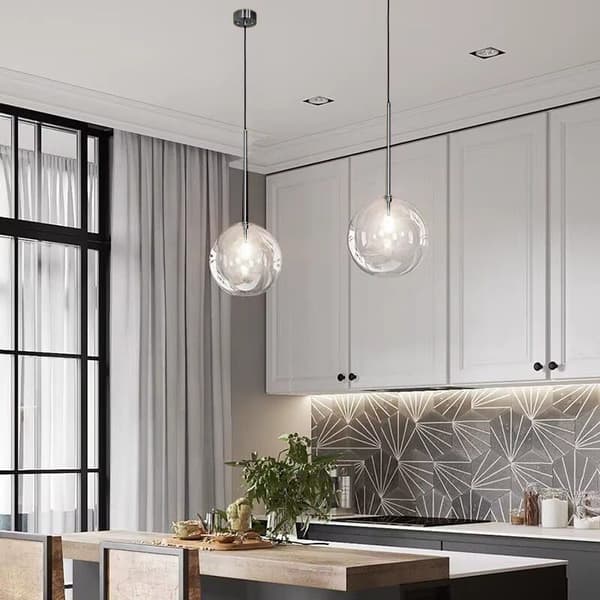 HÄNGANDE GLASKULA TAKLAMPA TOOLIGHT SVART KROM 20CM APP1685-1CP