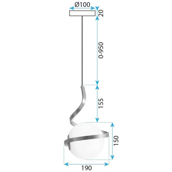 SPIRAL GLAS HÆNGELAMPE TOOLIGHT TOOLIGHT APP1733-1CP GULD