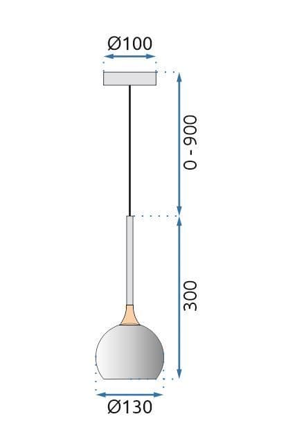 HÆNGENDE LOFTSLAMPE TOOLIGHT G086-1CP GOLD
