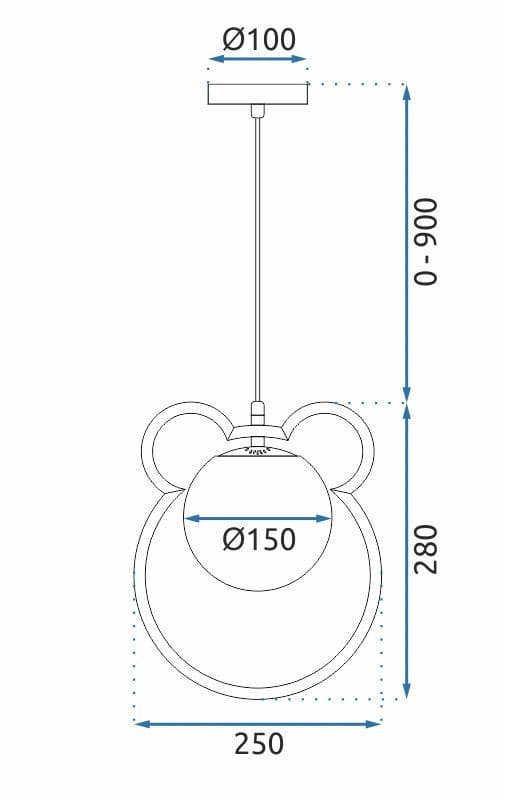 HÆNGENDE LOFTSLAMPE TOOLIGHT G105-1W GOLD WHITE