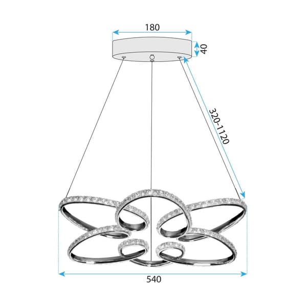 HÆNGENDE LOFTSLAMPE TOOLIGHT G002-CP CHROME