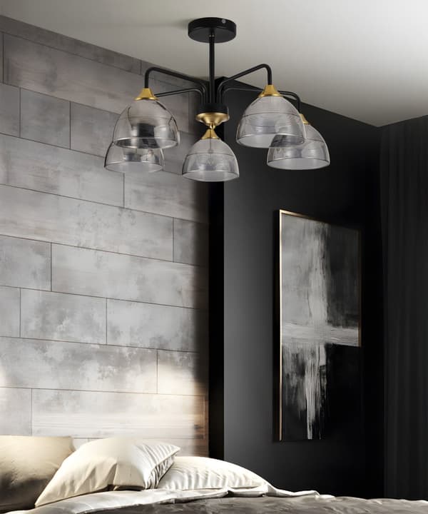 PLAFOND LAMPE TOOLIGHT G085-5C BLACK GREY