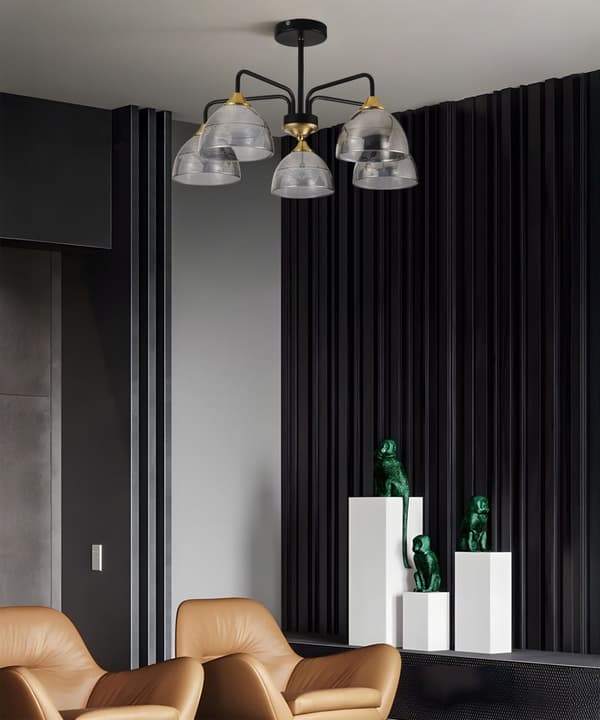 PLAFOND LAMPE TOOLIGHT G085-5C BLACK GREY