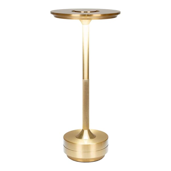 Lyneham bordlampe LED oppladbar messing dekor.