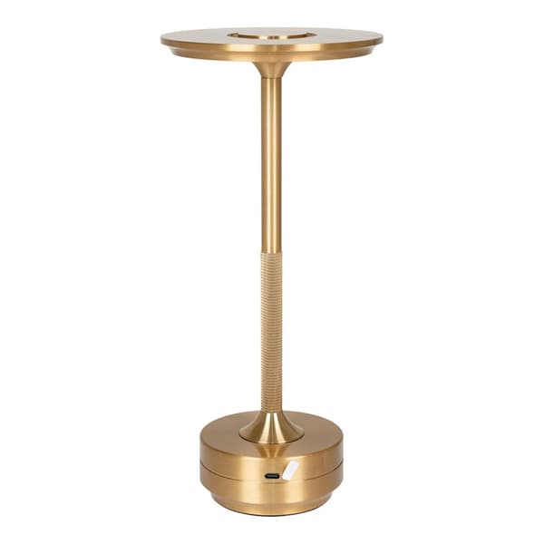 Lyneham bordlampe LED oppladbar messing dekor.