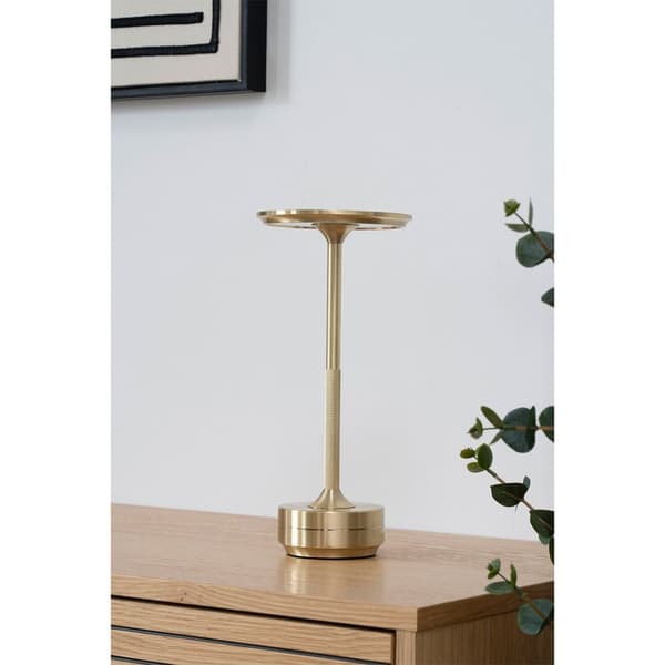 Lyneham bordlampe LED oppladbar messing dekor.
