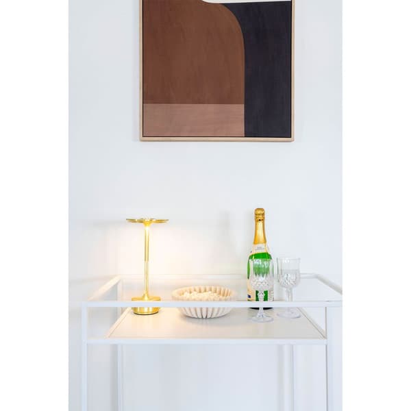 Lyneham bordlampe LED oppladbar messing dekor.