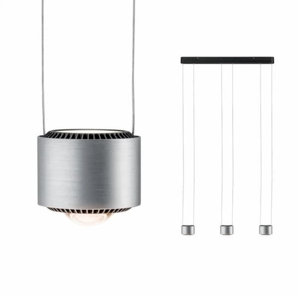 Paulmann Aldan LED pendellampa - svart/borstad aluminium - 9W/230V Gjuten aluminium, Svart