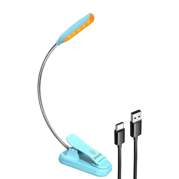 Trådløs lampe Glocusent mini GLCSNTBL103B boklampe med klips, USB-C blå