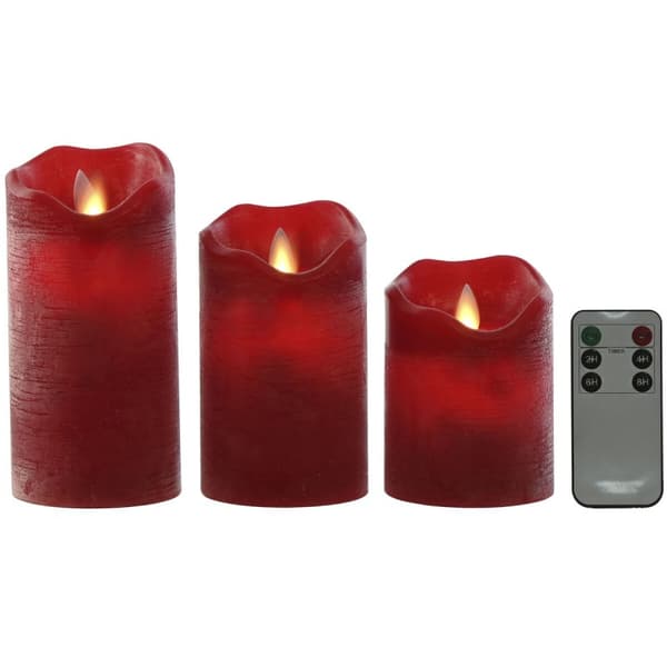 LED Ljus Home ESPRIT Röd 26,5 x 8 x 17 cm (3 Delar)