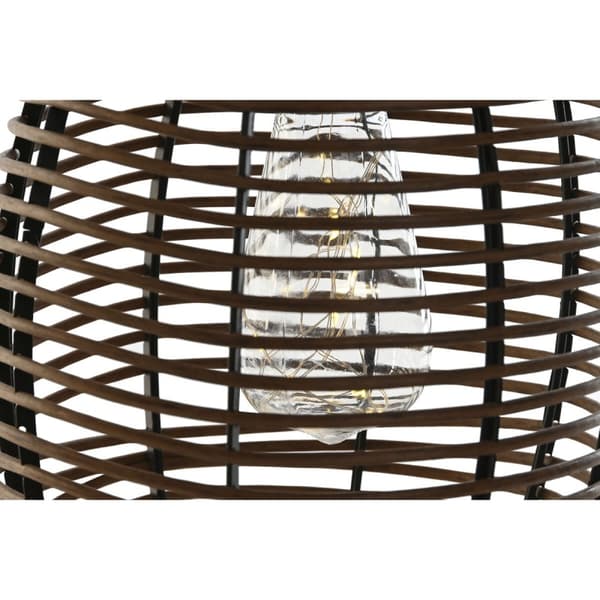 Solcellslampa DKD Home Decor Brun Svart Bambu Rattan 22 x 22 x 39 cm