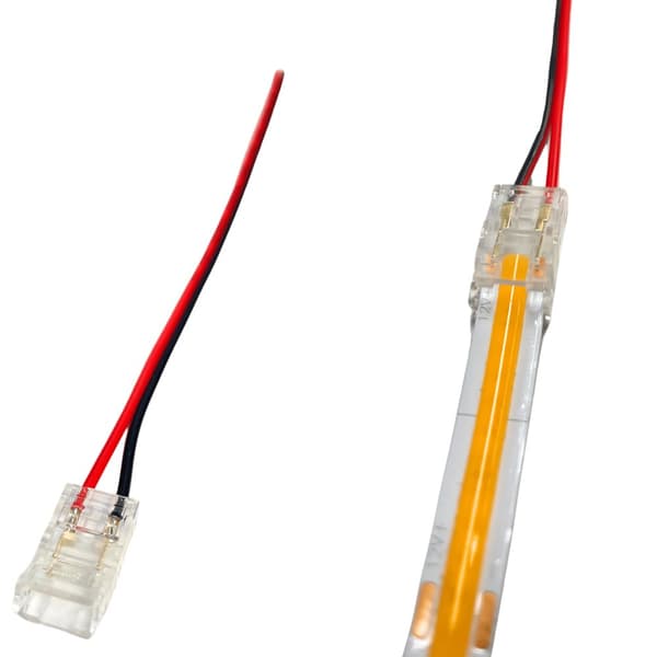 LED COB strip-stik 8 mm enkeltsidet med ledning