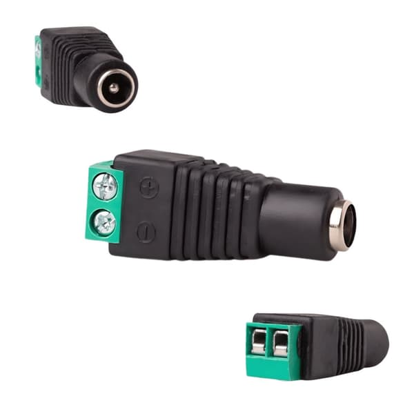 DC 5.5/2.1-fatning med hurtigstik til mono LED-strimler Hun