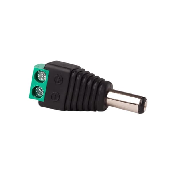 Stik DC 2.1/5.5 stik med hurtigstik til mono LED-strimler Han