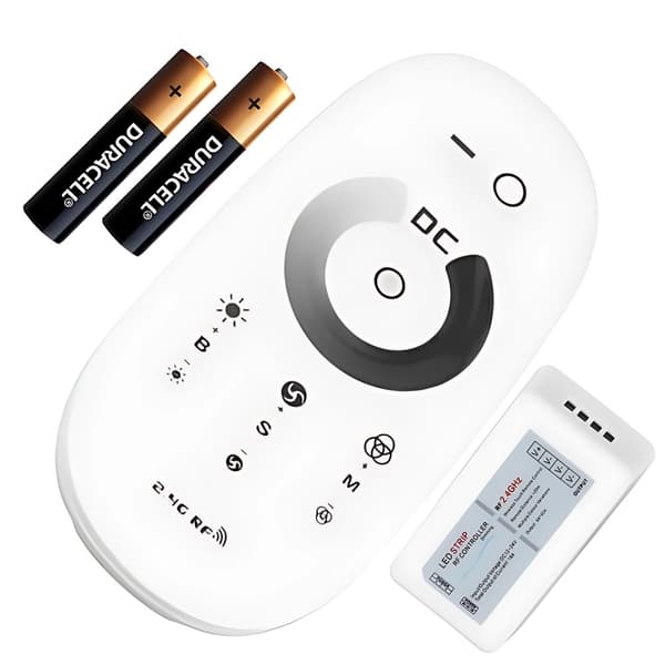 LED-stribecontroller med lysdæmper og touch-fjernbetjening RF 12V 24V 3x4A
