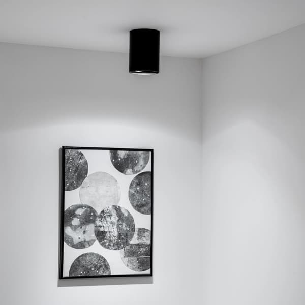 Påbygningsmonteret HALOGEN Spot Bevægeligt Rør AMAT-M GU10 Rund Sort 84mm