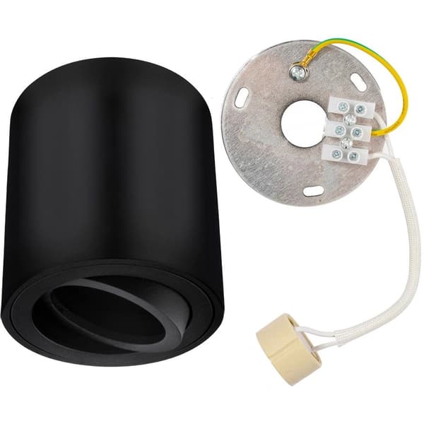 Påbygningsmonteret HALOGEN Spot Bevægeligt Rør AMAT-M GU10 Rund Sort 84mm