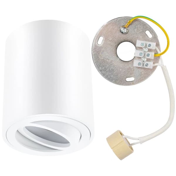 Utanpåliggande HALOGEN Spotlight Flyttbart Rör AMAT-M GU10 Rund Vit 84mm