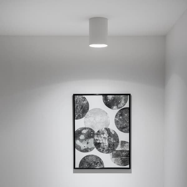 Utanpåliggande HALOGEN Spotlight Flyttbart Rör AMAT-M GU10 Rund Vit 84mm