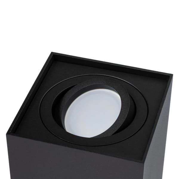 Flytbar HALOGEN Spot Tube-armatur til påbygning AMAT-L GU10, firkantet, sort