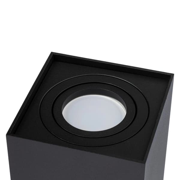 Flytbar HALOGEN Spot Tube-armatur til påbygning AMAT-L GU10, firkantet, sort