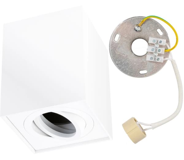 Flytbar HALOGEN Spot Tube Armatur AMAT-L GU10 Firkantet Hvid
