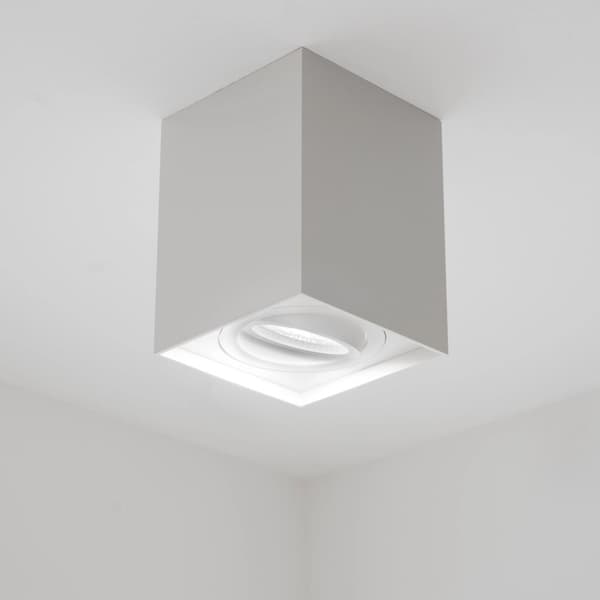 Flytbar HALOGEN Spot Tube Armatur AMAT-L GU10 Firkantet Hvid