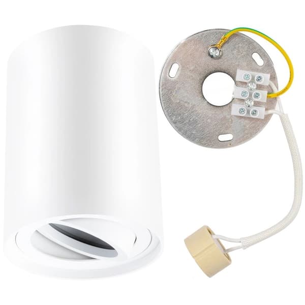 Utanpåliggande HALOGEN Spotlight Flyttbart Rör AMAT-L GU10 Rund Vit 115mm
